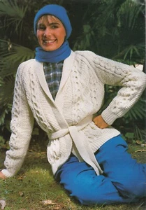 Ladies cardigan cables 12 ply knitting pattern copy sweater 80-105 cm - Picture 1 of 2