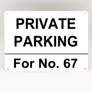 PRIVATE PARKING FOR METAL SIGN DRIVEWAY CAR SPACE ACCESS BUSINESS PERSONALISED - Picture 1 of 4