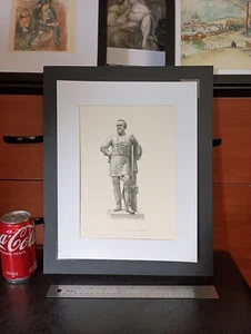 ANTIQUE Gen Stonewall Jackson ORIGINAL Engraving 1877 Richmond Statue Unveiling - Picture 1 of 23