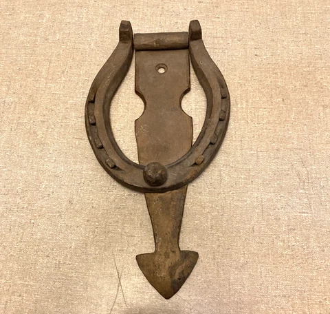 Antique Hand Made Horseshoe & Hinge Door Knocker Country Farm Decor Cover