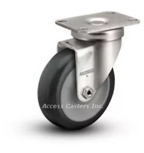 3A02PS 3" x 1-1/4" Swivel Plate Caster, Poly on Poly Wheel, 300 lbs Capacity - Picture 1 of 2