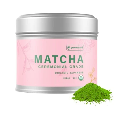 GREENBOXED CO. 100% Ceremonial Grade - Organic Japanese Matcha Green Tea Powder - 1oz