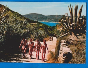 Ile du Levant, FKKK Strand, Nackte Frauen, alte gest. Postkarte - Bild 1 von 2