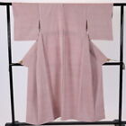 Kimono, Solid Color, Tataki, With One Sewn Crest, Black And White, Dull Pink /48