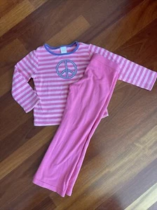 Gymboree Super Star Rhinestone Peace Sign Top & Pant Set Purple Pink sz 4 4T - Picture 1 of 9