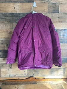Lands' End Grow A Long Down Filled Parka Sherpa Lined Size XL 18/20 Purple - Picture 1 of 4