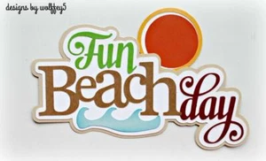 CRAFTECAFE BEACH TITLE Premade paper piecing scrapbook diecut piece album page - Picture 1 of 1