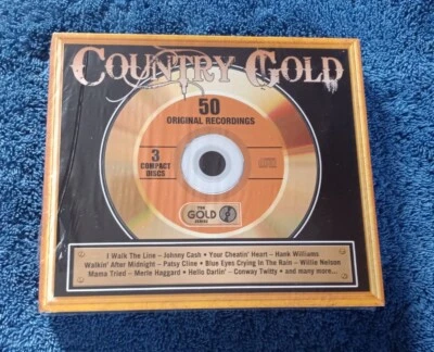 Country Gold 50 Original Recordings 3 CD Set 2008 NEW SEALED Cash Nelson Haggard - Image 1 of 2