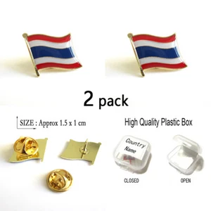 NEW Thailand Country Flag Lapel Pin Patriotic Badge Brooches Metal 200+Country - Bild 1 von 10