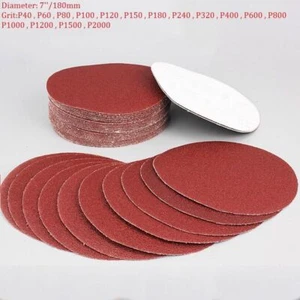 7" 180mm Abrasive Sanding Disc Hook And Loop Sandpaper Discs Pads 40-2000 Grit - Picture 1 of 5