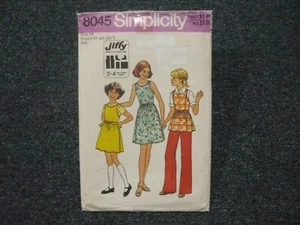 1977 SIMPLICITY DRESSMAKING PATTERN # 8045 ~GIRL'S WRAP DRESS PINAFORE ~SIZE 14 - Picture 1 of 7