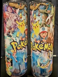 Vaso delgado POKEMON 20 oz con pajita y tapa. TOTALMENTE NUEVO - Imagen 1 de 5