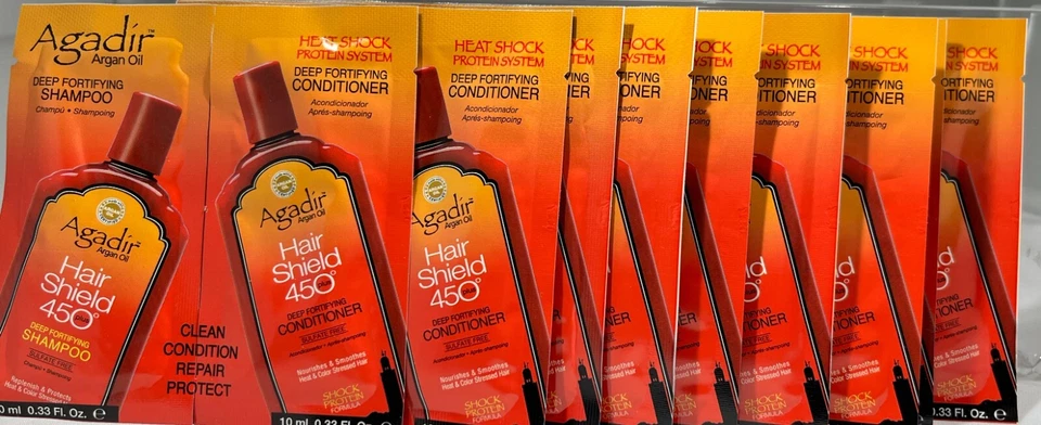 (PAQUETE DE 9) Set de champú y acondicionador fortificante profundo con aceite de argán Agadir, 0,33 oz x2 Foto 1 de 1