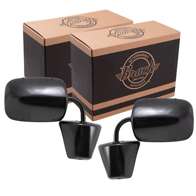 Espejo manual compatible con 1975-1986 C10 acero negro L=R montaje bajo manual plegable 996219 Foto 1 de 4