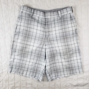 Nike Golf Dri-Fit Gray Plaid Shorts Men Size 32 x 10" Performance 509182-100 - Picture 1 of 9