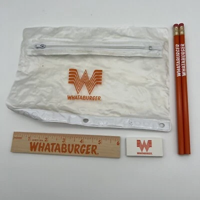 Whataburger Pencil Case with 2 Pencils, Ruler, and Eraser - Image 1 of 3