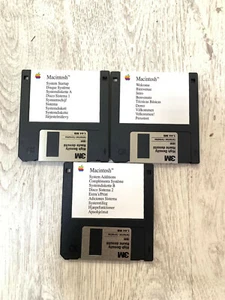 System 6.0.7 Mac OS Apple Macintosh 3 Floppy Disk 1990 Vintage - Imagen 1 de 5