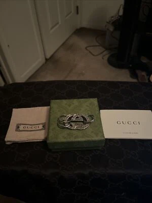 Intertwined/Interlocking GUCCI GG Sterling Silver Key Chain 645579 J8400 0728 - Image 1 of 4
