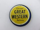 Post Sugar Crisp Cereal CHICAGO GREAT WESTERN RAILWAY 3" Diameter Metal Emblem