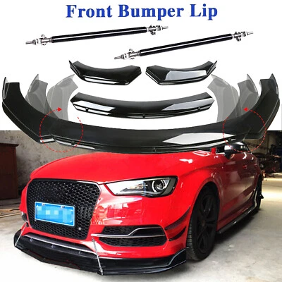 For Audi A3 A4 A5 A6 A7 Front Bumper Lip/ Part Accessories Splitter+Spoiler Body Foto 1 de 4