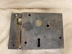 ORIGINAL 1800S CARPENTER RIM LOCK 5" X 4 1/2 " - Picture 1 of 11