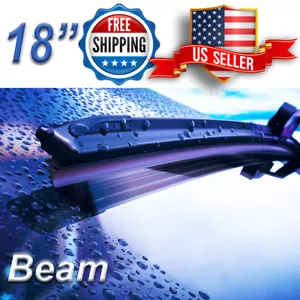 18" Inch Wiper Blades All Season Bracketless Windshield J-HOOK Beam Style - Picture 1 of 9