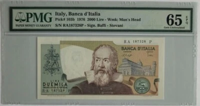 1976 Italy 2000 Lire Banca d'Italia Pick# 103b PMG 65 - Image 1 of 4