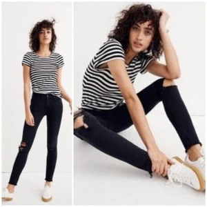 Madewell Size 28 Tall Black 9” High Rise Skinny Jeans Womens Denim Stretch - Picture 1 of 9