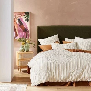 3 Piece Tufted Cotton Duvet Cover set, Luxury Boho Bedding King Queen Comforter - Picture 1 of 4