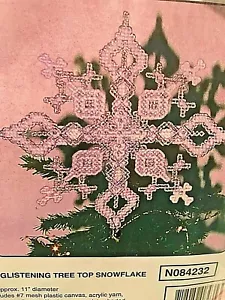 Christmas Tree Top Snowflake Mary Maxim 8435 c1998 Plastic Canvas Kit NIP - Picture 1 of 4