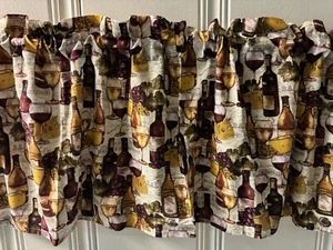 Wine Bottles CURTAIN VALANCE 42x14 Dining Room Kitchen RV Curtains - Picture 1 of 4