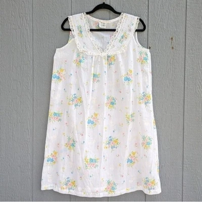 Camisón De Colección ILGWU JCPenney Ropa de Dormir Md 12-14 Floral Cottagecore Mumu Multicolor Foto 1 de 4