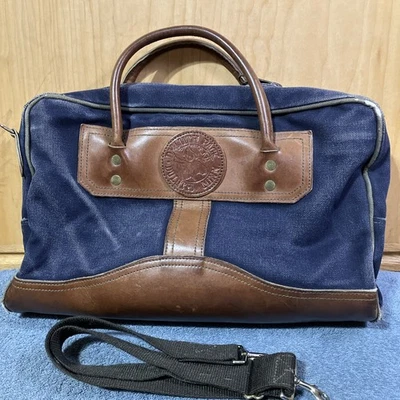 De colección Duluth Pack Bolso Mensajero Maletín Denim Azul Lona y Cuero Borde EE. UU. Foto 1 de 4
