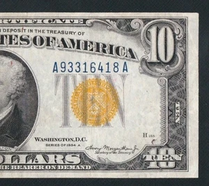 GORGEOUS A-A BLOCK 1934A $10 NORTH AFRICA NOTE!!  NO PINHOLES OR TEARS  - Picture 1 of 3