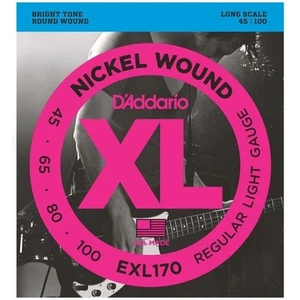 D'Addario EXL170 Nickel Wound Long Scale Light Bass Guitar Strings 45 - 100 - Picture 1 of 1