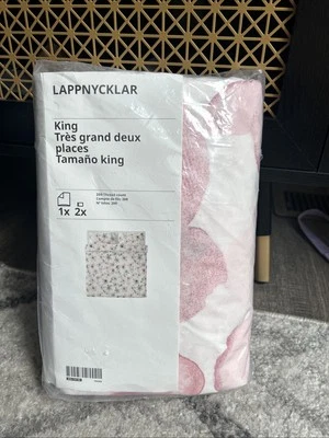 Ikea LAPPNYCKLAR King Duvet cover and Pillowcases white/multicolor New - Image 1 of 4