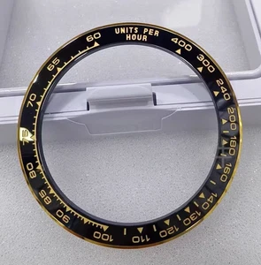Inserto de bisel de cerámica de oro amarillo negro premium para Rolex Daytona 40 mm 116518 - Imagen 1 de 3