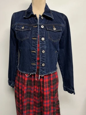 Chaqueta vaquera Express Jeans para mujer lavado oscuro mediana boho occidental grunge indie Foto 1 de 4