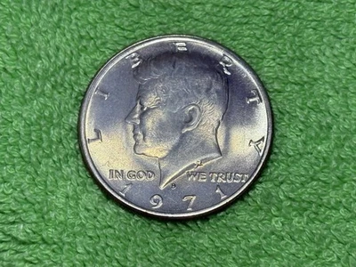 1971 D Kennedy Half Dollar DDO, DDR & RPM Error Coin BU from Mint Set- Toning - - Image 1 of 4