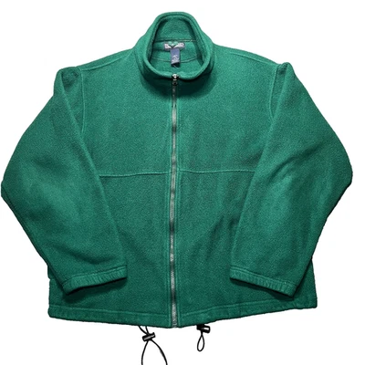Vtg 90s Lands End Fleece Jacket Mens Medium Polartec Green Full Zip Made In USA - Image 1 of 4