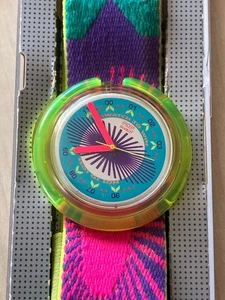 Uhr SWATCH Pop WATERSKIING (PWK175)-TOP-Zustand! Tolle Farben-Kunterbunt-Ansehen - Bild 1 von 8