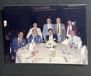 FOUND VINTAGE PHOTO PICTURE Men In Suits At A Table - Picture 1 of 3