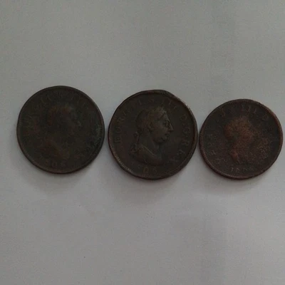 George III Cartwheel Pennies x 2 & 1 Penny - 1806. Cheapest on Ebay - Image 1 of 2