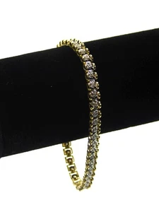 Elegantes Tennisarmband Schmuck 10 Karat Weiß & Gelbgold Diamant - Bild 1 von 16