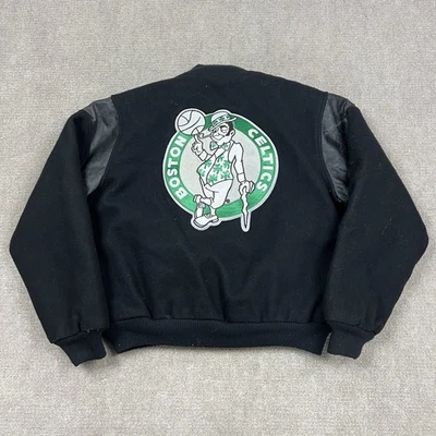 Vintage 90s Chalk Line Boston Celtics Wool Bomber Varsity Jacket Mens Medium NBA - Image 1 of 4