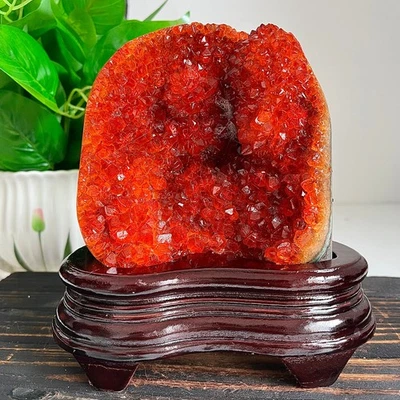 Geoda citrino natural de 3,48 lb racimo de cuarzo cristal curativo Foto 1 de 4