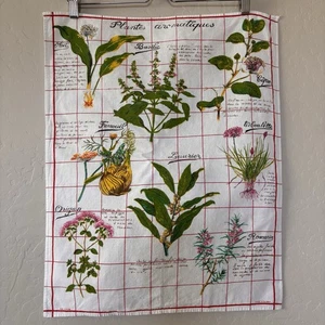 Französisches Geschirrtuch Plantes Aromatiques Ail Basilikum Origan Kräuter Made in France - Bild 1 von 13