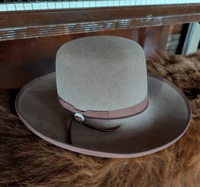 100x Sombrero de Vaquero Pure Nutria 6 7/8 Hecho a Medida Fieltro de Piel Jefe de las Llanuras Foto 1 de 4