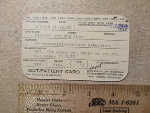 1934 University Hospital Ann Arbor, Michigan Ambulante Karte - Bild 1 von 2