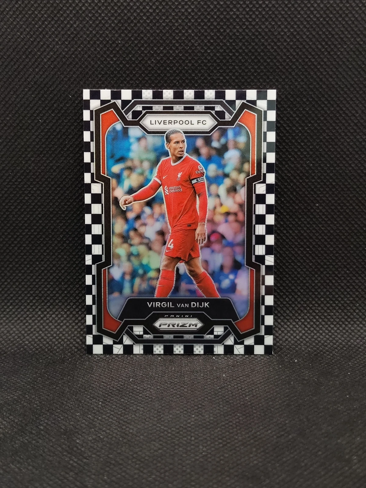 2023-24 Panini Prizm EPL Virgil Van Dijk Black White Checker Prizm SP Liverpool